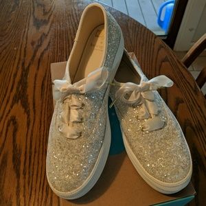Keds x Kate Spade Triple Ks glitter cream size 8